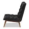 Baxton Studio Annetha Black Upholstered Walnut Finished Wood Lounge Chair 144-7933 - alternate 3